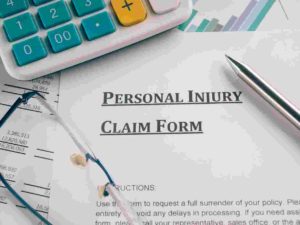 Personal injury form about to be filled out
